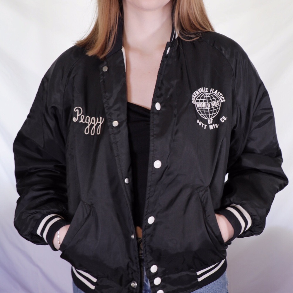 Vintage Black Work Bomber